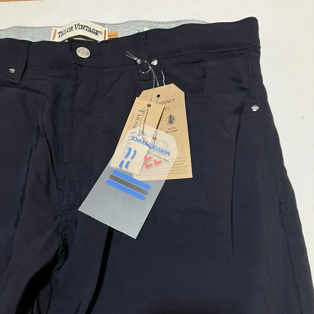 Tailor Vintage Men Size 36 X 32 Navy Performance Tech Golf Canaan Slim Fit Pants